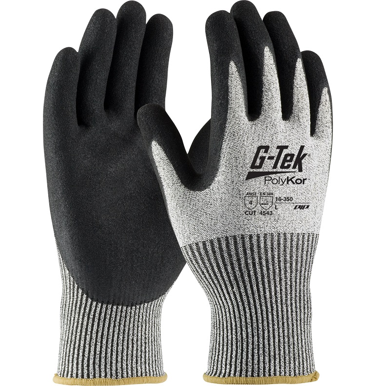 G-Tek PolyKor Seamless Knit Glove Nitrile Coated Palm